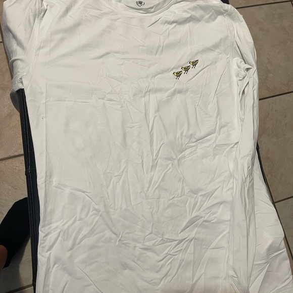 Bloquv White kids swim Shirt with Embroidered with 3 little birds Design - Picture 1 of 6